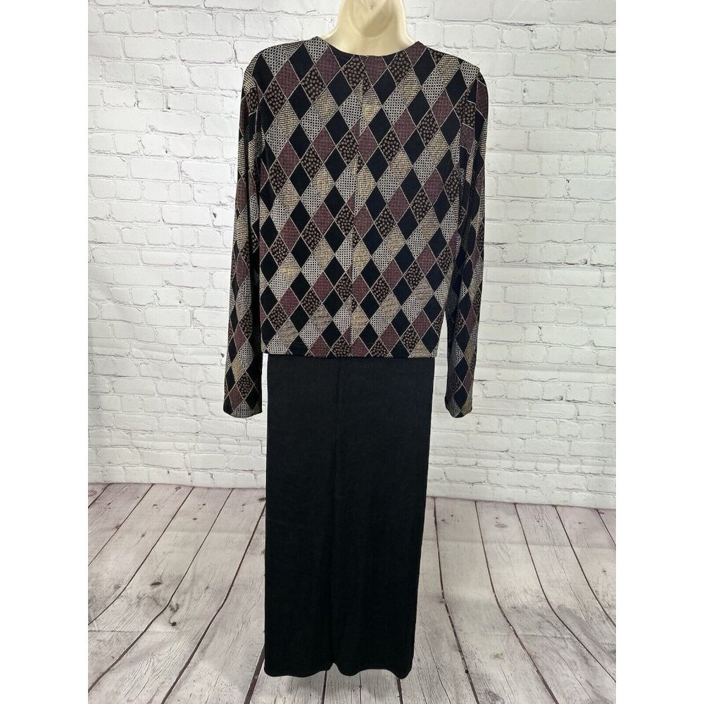 VTG Rabbit Rabbit Rabbit Designs Long Sleeve Layered Maxi Dress Women’s 14 - Picture 2 of 9
